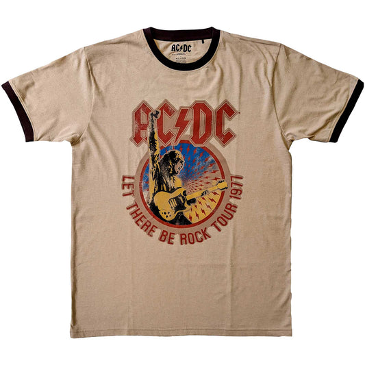 AC/DC  Adult Unisex Ringer T-Shirt: Let There Be Rock Tour '77